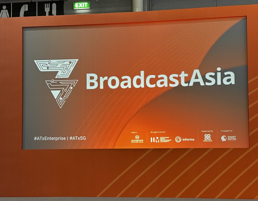 BroadcastAsiaのセッション会場のスクリーン